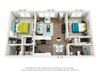 2 bedroom 2 bathroom with white kitchen cabinets